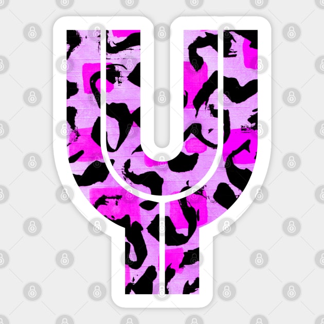 Letter Y Watercolour Leopard Print Alphabet Sticker by Squeeb Creative